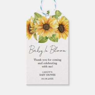 Sunflower Thank you Baby Shower Gift Tags