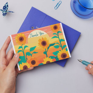 Sunflower thank you card