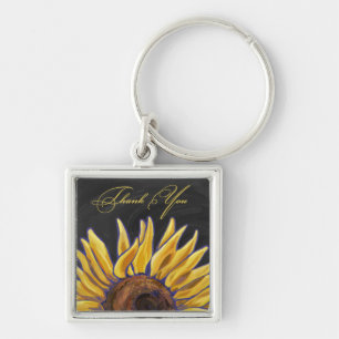 Sunflower Thank You Key Ring