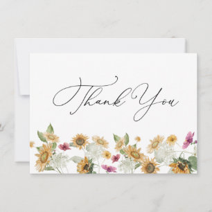 Sunflower Thank You Note Card