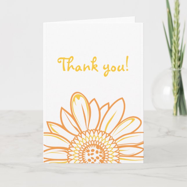 Sunflower Thank You Note Card (Front)