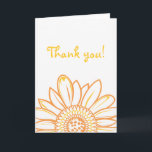 Sunflower Thank You Note Card<br><div class="desc">Fun and whimsical thank you notes to coordinate with Sunflower Invitation Suite. Colours shown: Warm Yellow (FFCC33),  Orange (FF9933) and Dark Grey.</div>