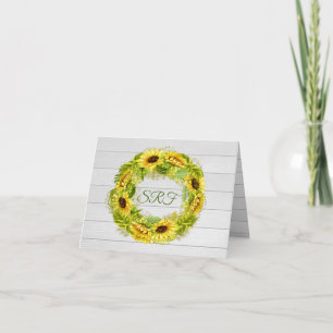 Sunflower Thank You or Blank Note