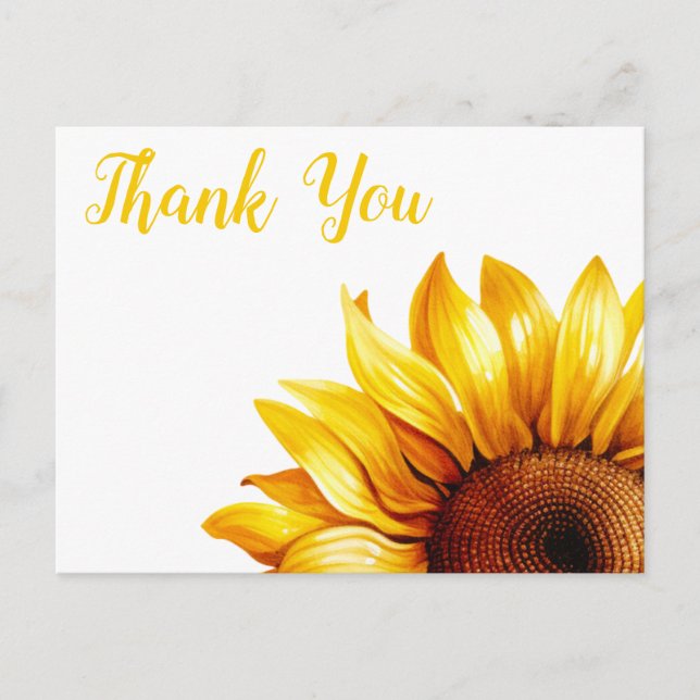Sunflower Thank You Postcard (Front)