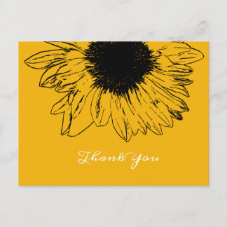 Sunflower Thank You postcard