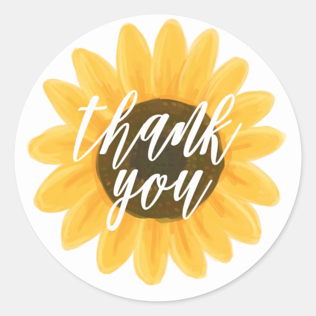 Sunflower Thank You Stickers (Front)