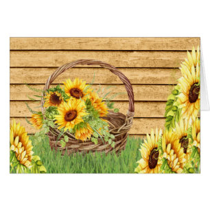 Sunflower Thank You, Thinking of You or Blank Note