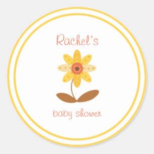 Sunflower Theme Baby Shower Sticker