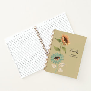 Sunflower Theme Checkbox Planner Notebook