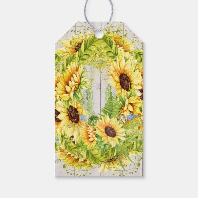 Sunflower Theme Gift Tags (Front)