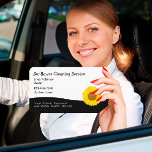 Sunflower Theme House Cleaning Service Business Card