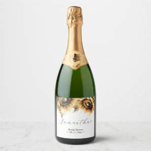 Sunflower Theme Template Champagne Labels