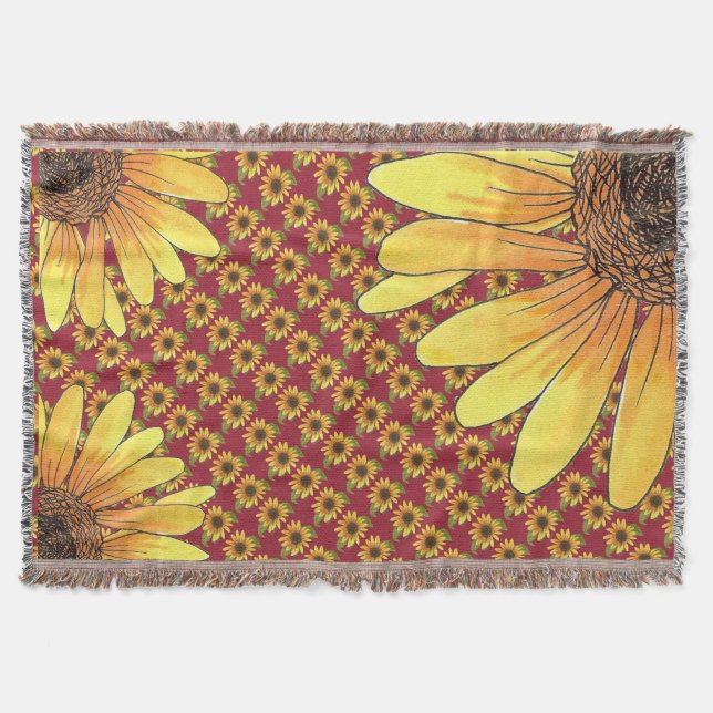 Sunflower throw blanket (Front)
