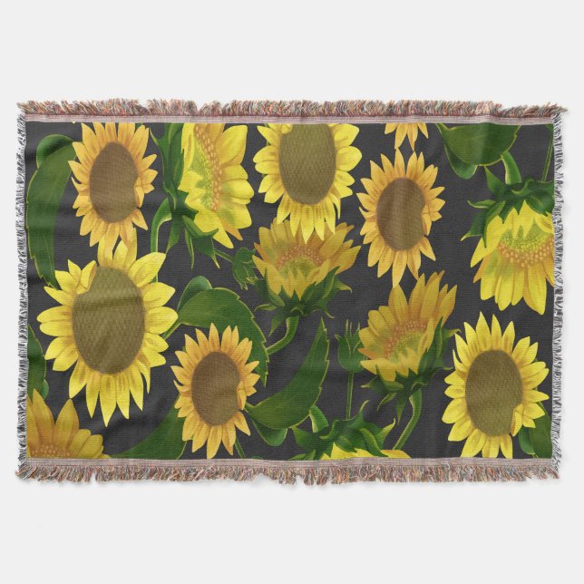 Sunflower Throw Blanket (Front)