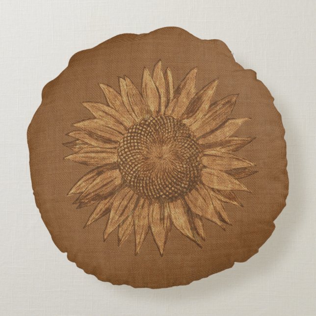 Sunflower Throw Pillow (Back)