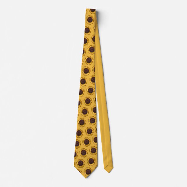 Sunflower Tie Beautiful Yellow Sunflower Necktie (Front)