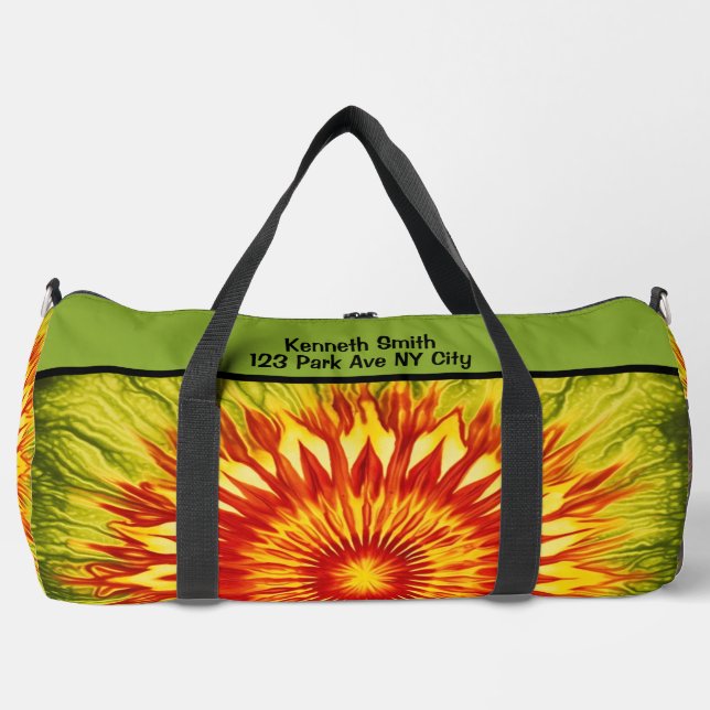 Sunflower Tie Dye monogram personal Travel Bag (Front)