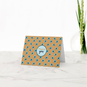 Sunflower Tiny Blue Flowers Thank You Card