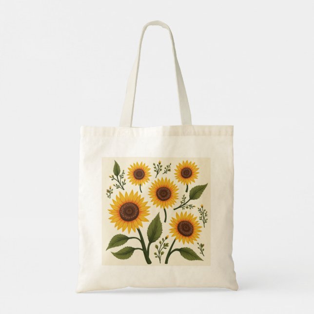 sunflower tote bag (Back)
