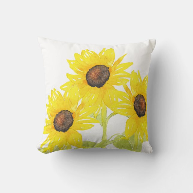 'Sunflower Trio' Cushion (Front)