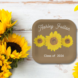 Sunflower trio for graduations 2024 paper plate