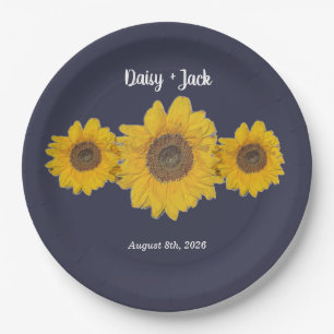 sunflower trio no3 for weddings paper plate