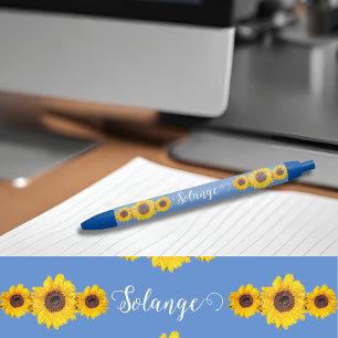 Sunflower trio no 4 -personalized black ink pen
