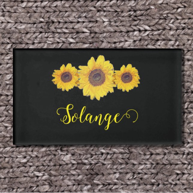 Sunflower trio -personalised  name tag (Creator Uploaded)