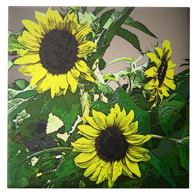 Sunflower Trio Tile (Front)