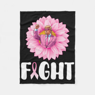 Sunflower Trump Fight Breast Cancer Awareness Octo Fleece Blanket