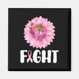 Sunflower Trump Fight Breast Cancer Awareness Octo Magnet