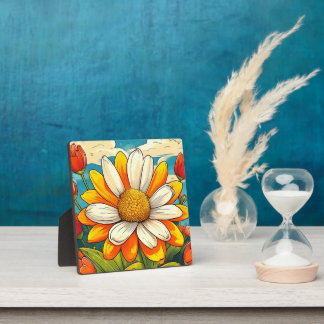 sunflower tulip flowers plaque