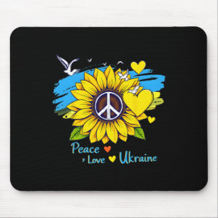 Sunflower Ukraine Flag Map Peace Love Ukraine Ukra Mouse Mat