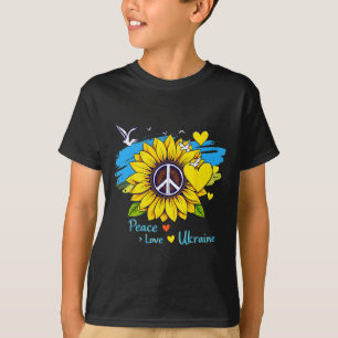 Sunflower Ukraine Flag Map Peace Love Ukraine Ukra T-Shirt