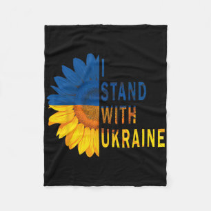 Sunflower Ukraine Flag Shirts I Stand With Ukraine Fleece Blanket