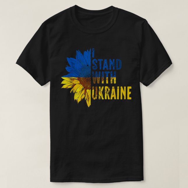 Sunflower Ukraine Flag womens shirts I Stand with  (Design Front)
