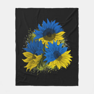 Sunflower Ukraine  I Stand With Ukraine Peace Flag Fleece Blanket