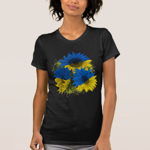 Sunflower Ukraine  I Stand With Ukraine Peace Flag T-Shirt