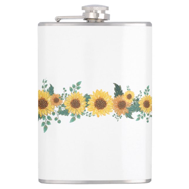 Sunflower Ukraine Support Soup Mug Hip Flask (Front)