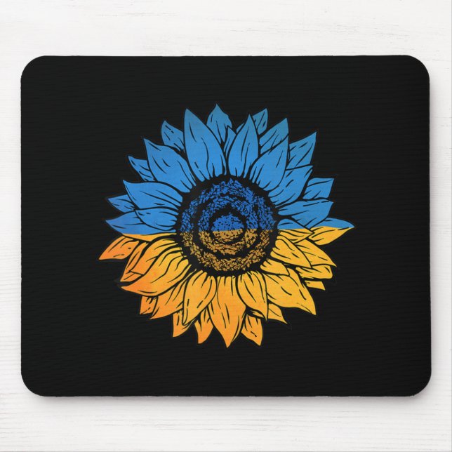 Sunflower Ukraine Ukrainian Flag Stand With Ukrain Mouse Mat (Front)