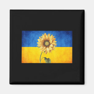Sunflower Ukraine Ukrainian Flag Vintage Stand Wit Magnet