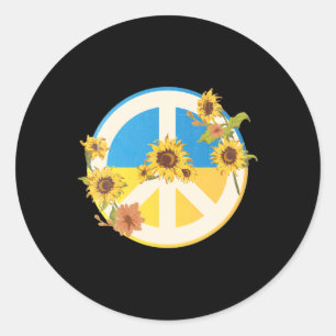 Sunflower Ukrainian Flag I Stand With Ukraine Ukra Classic Round Sticker
