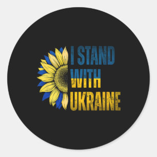 Sunflower Ukrainian Flag I Stand With Ukraine Ukra Classic Round Sticker