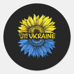 Sunflower Ukrainian I Stand With Ukraine Love Ukra Classic Round Sticker