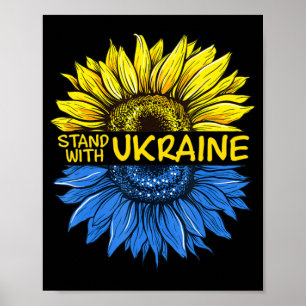 Sunflower Ukrainian I Stand With Ukraine Love Ukra Poster