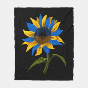 Sunflower Ukrainian Ukraine Flag Stand With Ukrain Fleece Blanket
