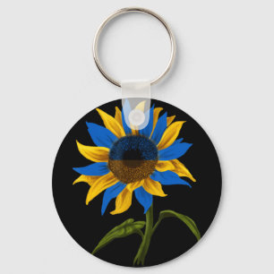 Sunflower Ukrainian Ukraine Flag Stand With Ukrain Key Ring