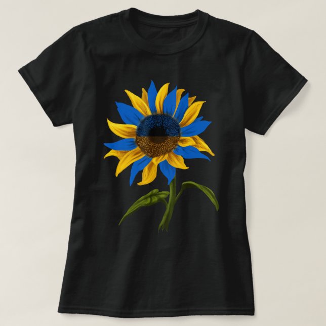Sunflower Ukrainian Ukraine Flag Stand With Ukrain T-Shirt (Design Front)