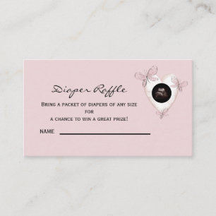 Sunflower Ultrasound Dusty Rose Diaper Raffle Enclosure Card