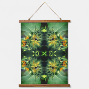 Sunflower Unfolding Abstract Hanging Tapestry
